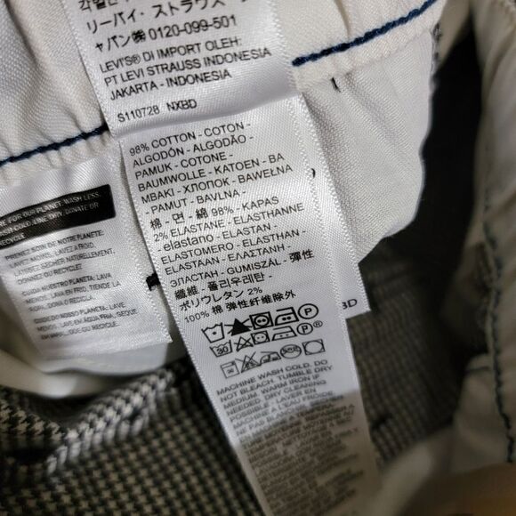 Levi's Premium XX Chino EZ Taper III Pants Trousers Black Grey Pattern Cotton S - Picture 13 of 15